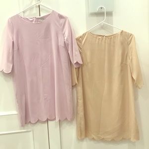 Tobi Scalloped 3/4 Sleeve Dresses (2 for 1)